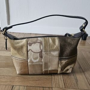 Coach Patchwork Y2K Brown Neutral Shoulder Bag